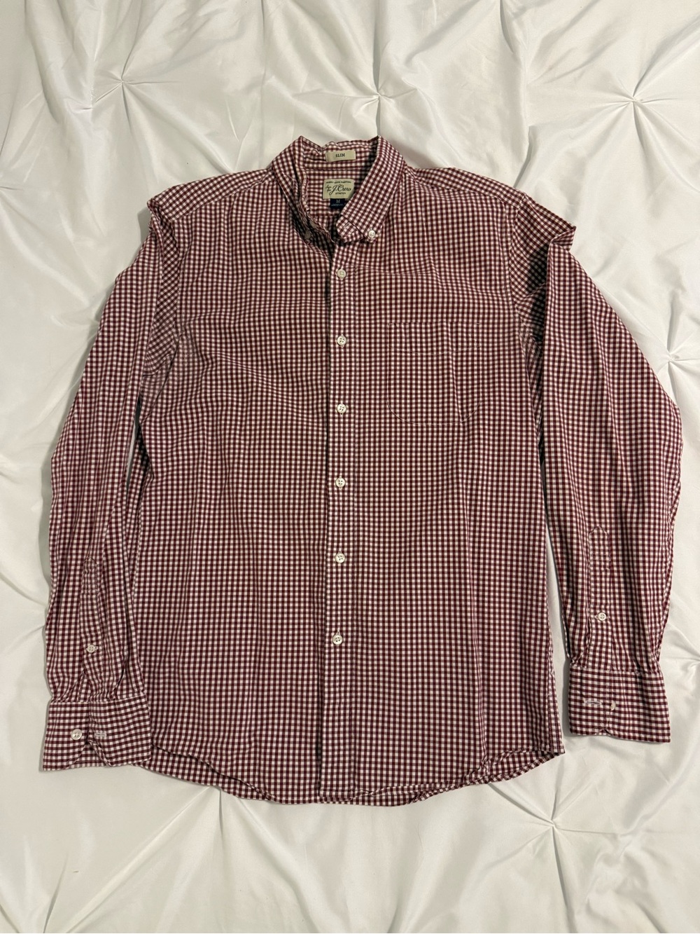 J. Crew Red Gingham Button-Down Shirt